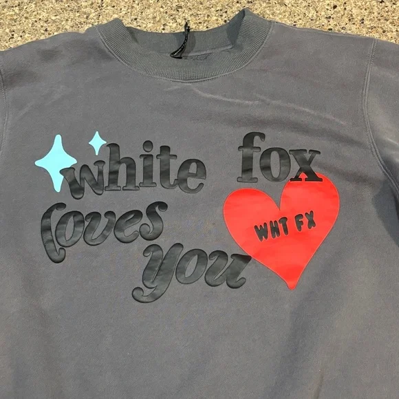 White Fox Sweatshirt White Fox Loves You WHT FX - Picture 5 of 7